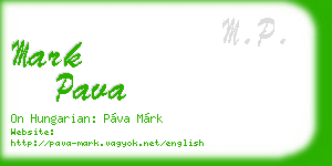 mark pava business card