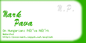 mark pava business card